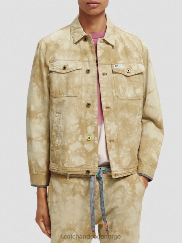 menn tie-dye denim trucker jakke kombinasjon b N40XD577 klær Scotch & Soda