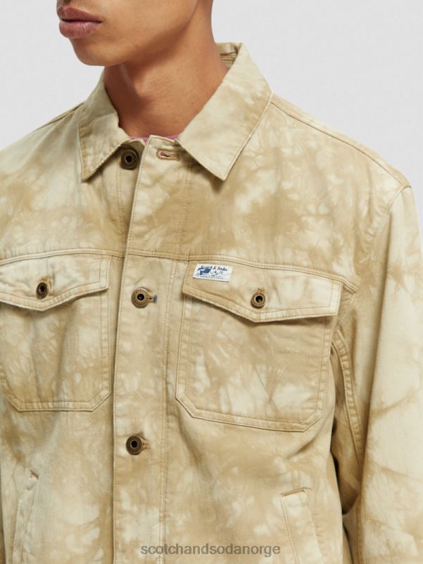 menn tie-dye denim trucker jakke kombinasjon b N40XD577 klær Scotch & Soda
