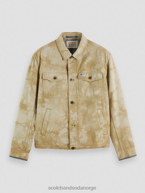 menn tie-dye denim trucker jakke kombinasjon b N40XD577 klær Scotch & Soda