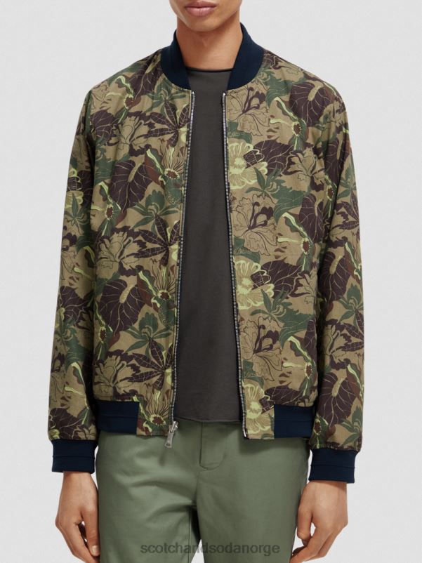 menn vendbar bomberjakke marine/hærblomst aop N40XD573 klær Scotch & Soda