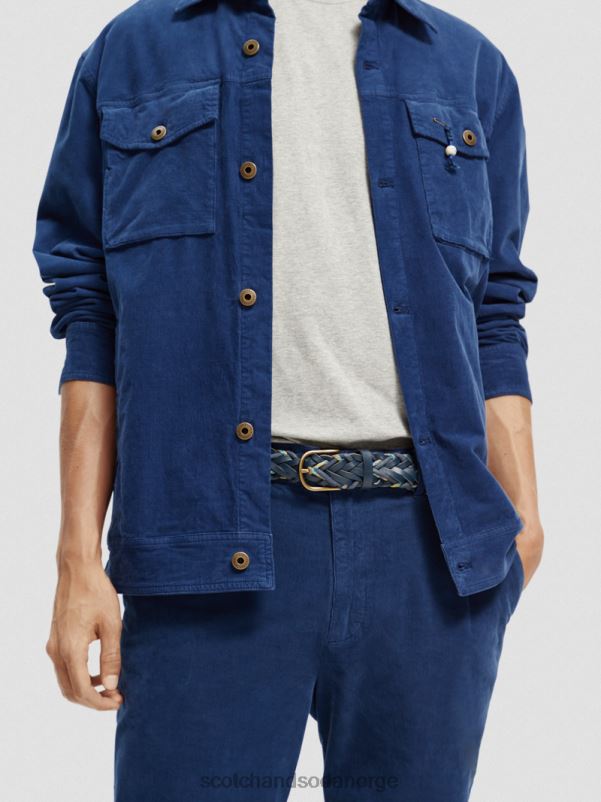 menn flettet skinn og snorbelte marine N40XD720 tilbehør Scotch & Soda