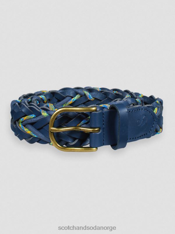 menn flettet skinn og snorbelte marine N40XD720 tilbehør Scotch & Soda