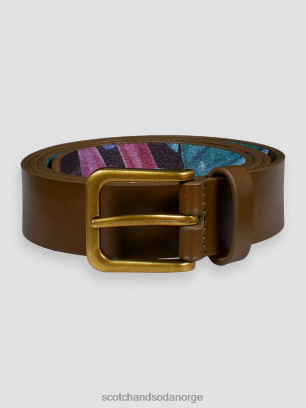 menn lærbelte kaki N40XD721 tilbehør Scotch & Soda
