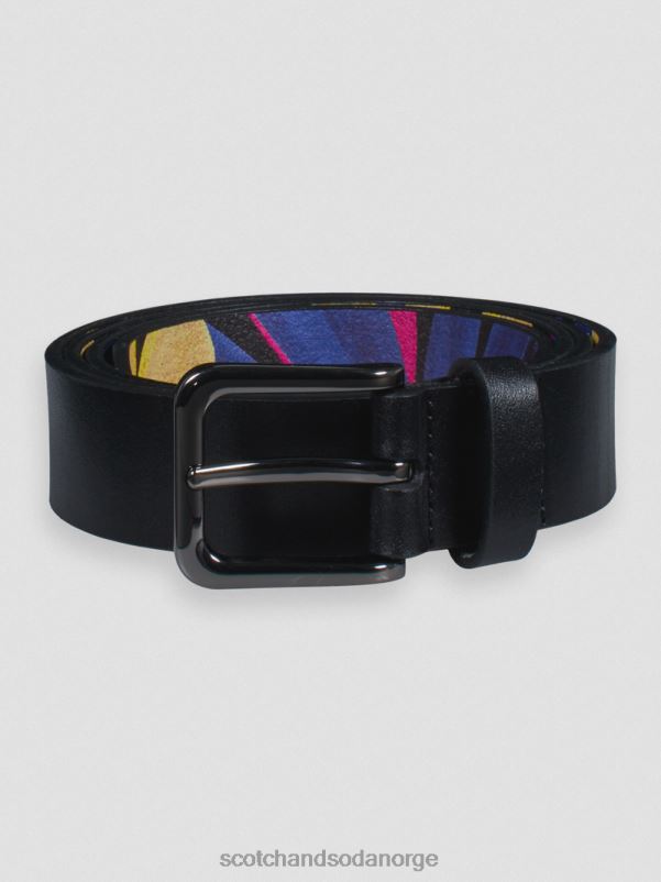 menn lærbelte svart N40XD722 tilbehør Scotch & Soda