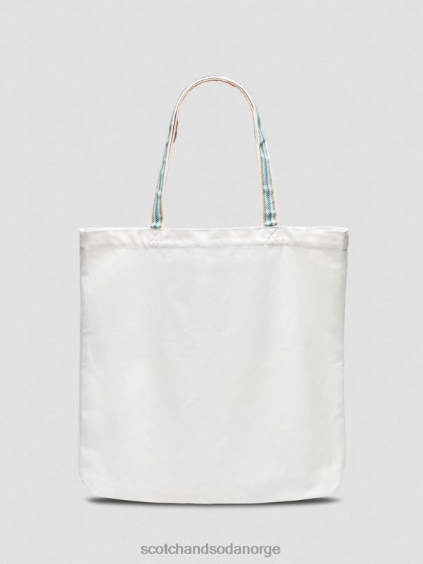 menn lerretskunst-tote bag hvit N40XD701 tilbehør Scotch & Soda