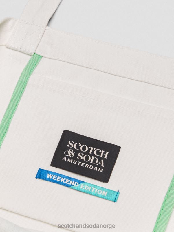 menn lerretskunst-tote bag hvit N40XD701 tilbehør Scotch & Soda