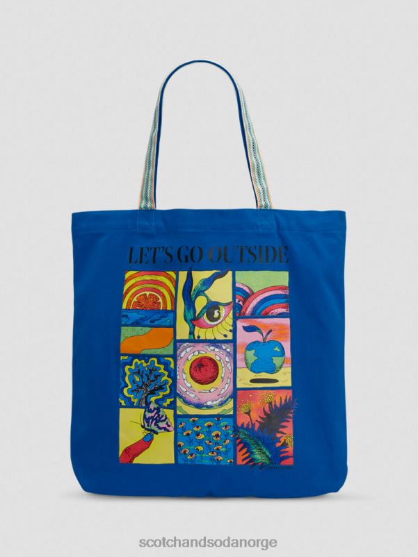 menn lerretskunst-tote bag iris blå N40XD703 tilbehør Scotch & Soda