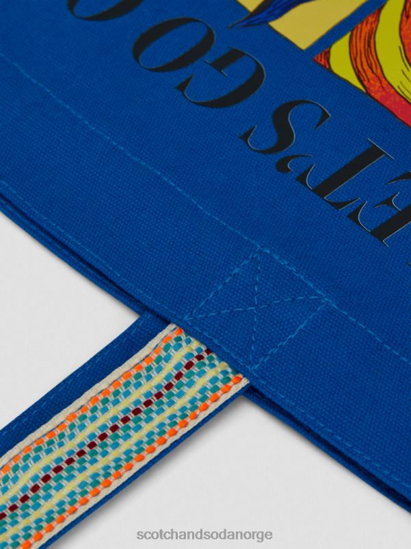 menn lerretskunst-tote bag iris blå N40XD703 tilbehør Scotch & Soda