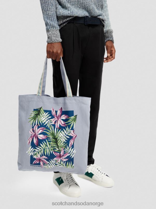 menn lerretskunst-tote bag lysegrå N40XD705 tilbehør Scotch & Soda