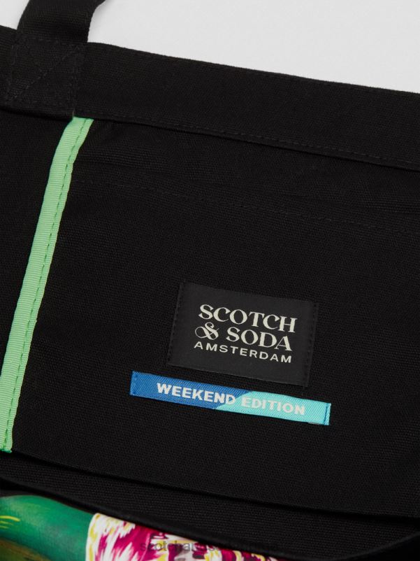 menn lerretskunst-tote bag svart N40XD700 tilbehør Scotch & Soda